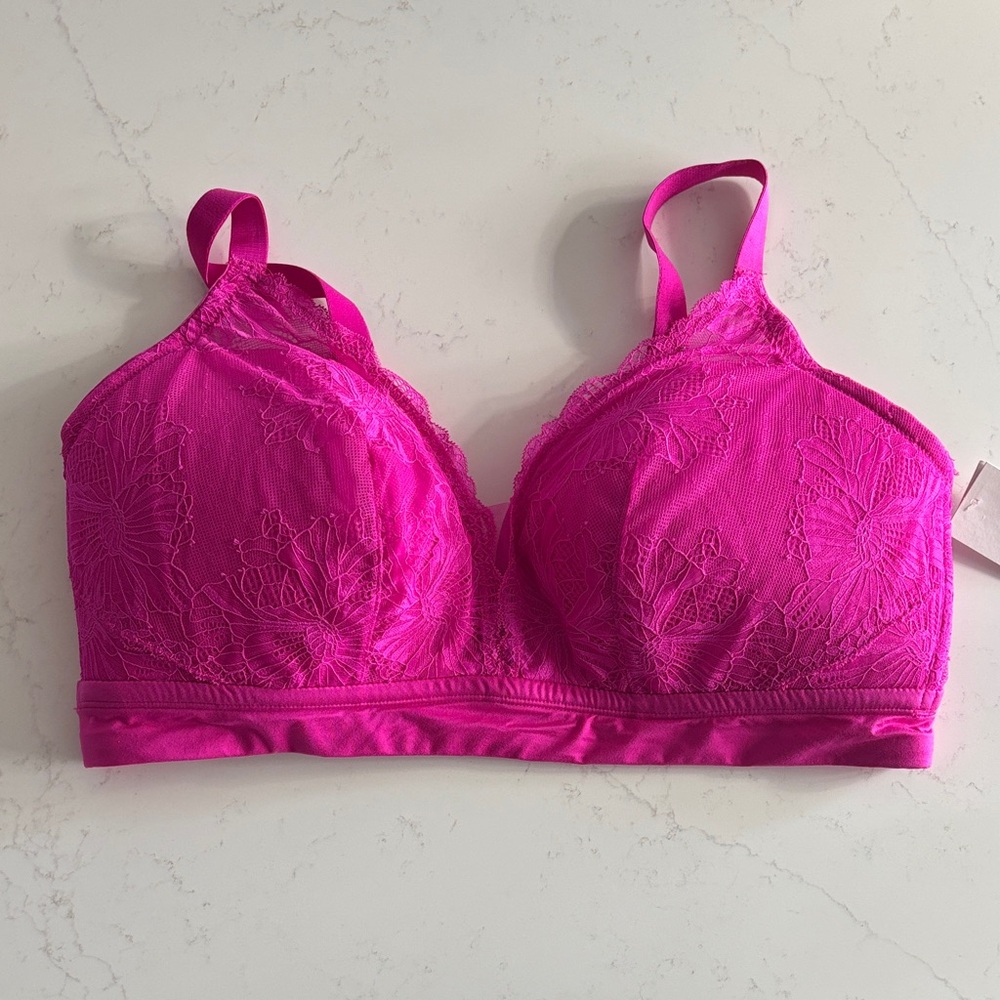 NWT Auden Fuchsia Lace Bralette - 2X
